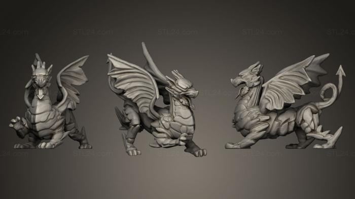 Figurines of griffins and dragons (Green dragon, STKG_0041) 3D models for cnc
